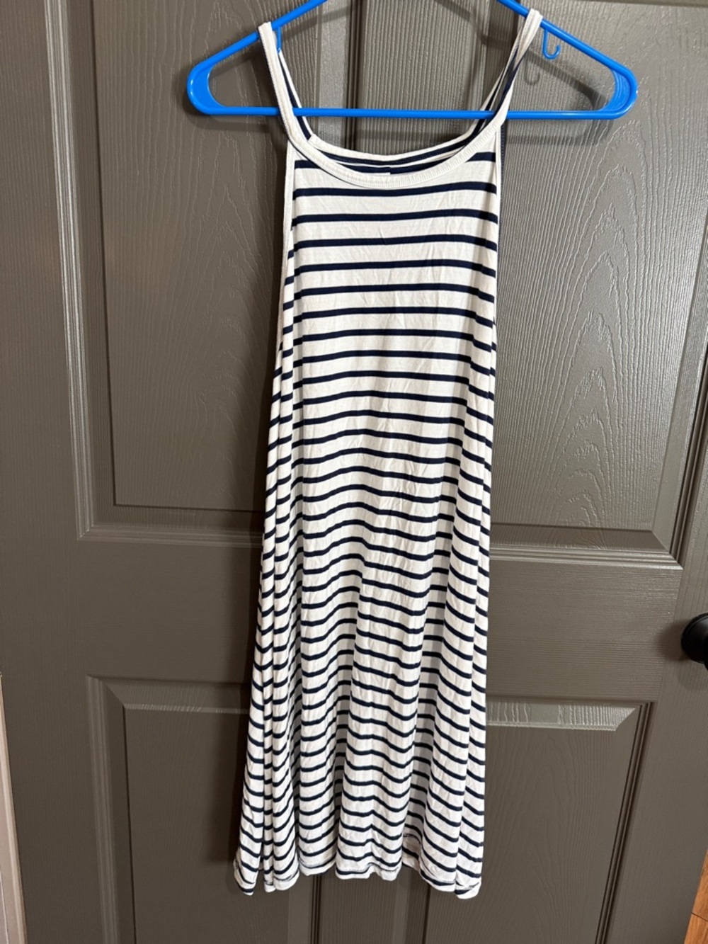 Old Navy White and Navy Striped Maxi Sundress